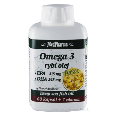 MedPharma OMEGA 3 rybí olej forte - EPA, DHA cps 60+7 zadarmo (67 ks)