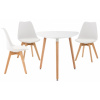 Design-Shop Jedálenska súprava stoličiek a stola Libanera (SET 3+1), biela