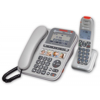 Amplicomms PowerTel 2880 - Kombinovaný telefón s veľkou klávesnicou, pevná linka so záznamníkom - svetelný signál pri volaní