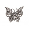 B-TOP Brošňa Motýľ s čiernymi kryštálmi