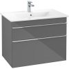 VILLEROY & BOCH Venticello závesná skrinka pod umývadlo, 2 zásuvky, 753 x 502 x 590 mm, Glossy Grey, A92501FP