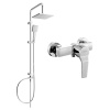 Mexen Tord nástenná sprchová súprava s dažďovou sprchou, sprchová batéria Caro, chróm - 746640200-00