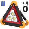 LED výstražný trojuholník do auta USB lampa Baterka Powerbank 3x COB