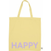 Nákupná taška Design Letters Happy žltá