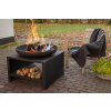 Ohniště se zásobníkem na dřevo FANCY FLAME, černá, pr.81x63cm|Esschert Design