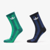 adidas Striped Crew Socks 2-Pack Green/ Aurivy/ Off White S S