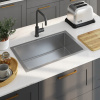 Jednokomorový drez VidaXL Kitchen, oceľ, sivý