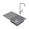 Granitový drez Vima s batériou Hansgrohe Focus 480x960 mm sivý