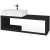 Dreja Umývadlová skriňa STORM SZZO 120 (umývadlo Kube) - N03 Graphite / L01 Biela vysoký lesk / Levé