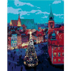 Maľovanie podľa čísel – Vianočný stromček pred zámkom vo Varšave, 40 × 50 cm, bez rámu a bez napnutia plátna 8596530050926