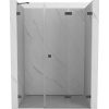 Mexen Lunar-F skladacie sprchové dvere pravé 125 cm, priehľadné, brúsená kanónová šedá - 836S-125-050-66-00-P