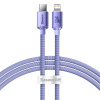 Kábel USB radu Baseus Crystal Shine na rýchle nabíjanie a prenos dát USB typu C - Lightning 20 W 1,2 m fialový (CAJY000205)