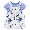 CARTER'S Set 2dielny body kr. rukáv, šaty na traky Blue Floral dievča 3m