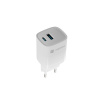 Univerzálna USB nabíjačka Natec RIBERA GaN 30W, 1X USB-A, 1X USB-C, Biela NUC-2140
