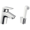 Jednopáková umývadlová batéria s ručnou sprchou hansgrohe Logis chrómová 71290000