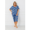 Italian Fashion Dámske bavlnené pyžamo 3/4 pre moletky Italian Fashion Perina nebesky modré, Veľkosť L, Farba nebesky modrá