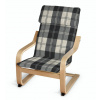 Dekoria Poťah na detské kreslo Poäng, čierno - biele káro, Poťah na kreslo Poäng - detské kreslo, Edinburg, 115-74