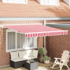 zahrada-XL Manuálny vysúvací prístrešok Červený a biely pruh 300x250 cm 3329979
