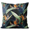 Soovi Home Obliečka na vankúš Tropical Night – sýte listy a exotické kvety na čiernom podklade Veľkosť: 40x40 velúr