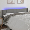 VidaXL Čelo postele s LED, tmavosivé, 163x16x78/88 cm, tkanina