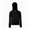 Mikina dámska Fruit of the Loom Premium Hooded Sweat Jacket - čierna, XS