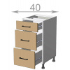 Casarredo Dolná skrinka so zásuvkami š.40, v.82, Modena LD12S4082, biela/biely mat