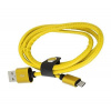 Omega PUCL1-YW Micro USB to USB leather cable 1 m, žlutá