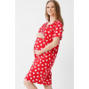 Mon Amour - materská nočná košeľa so srdiečkami XL Červená