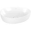 VILLEROY & BOCH Antao asymetrické umývadlo na dosku bez otvoru, bez prepadu, 510 x 400 mm, biela alpská, s povrchom CeramicPlus, 4A7351R1