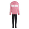 adidas 3-Stripe Hooded Tracksuit Set Juniors Pink/White 9-10 Years