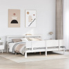 zahrada-XL Posteľný rám s čelom bez matraca biely 200x200 cm 3306095
