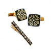 Amparo Miranda® Spona na kravatu a manžetové gombíky Ornament Black, Farba zlatá