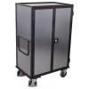 Variofit Vysoký skriňový vozík s madlom, 4 plné steny, 5 políc, Variofit, ložná plocha 104 x 68 cm, do 500 kg, modrá/antracit Farba: antracit RAL7016