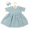 Mušelínové šatôčky + čelenka 2-dielna sada Dino, Baby Nellys, mätové, 74 (6-9m)
