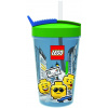 Lego Iconic Boy fľaša so slamkou modrá zelená 500ml