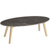 tectake 405383 oválny konferenčný stolík acerra,mramorový vzhľad 100x50x34,5 cm - prírodné