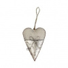 MOREX, s.r.o. Dekorace srdce k zavěšení 11 cm stříbrné