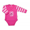 Baby Nellys Dojčenské body, dl. rukáv, zap. bokom Sweet Little Princess, ružová 48 (0+)