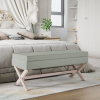 vidaXL Úložná taburetka bledosivá 110x45x49 cm zamat - Sivá - 102455-202587