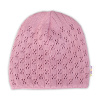Baby Nellys Dvojvrstvová ažúrková čiapka bavlna púdrová