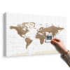Obraz na korku nádherná vintage mapa sveta s bielym pozadím