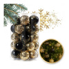 Zlato-čierna sada vianočných gúľ - 34 ks, BSN74