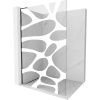 Mexen Kioto L, sprchová zástena Walk-In 90 x 200 cm, 8mm číre sklo biely vzor, čierny profil, 800-090-103-70-97