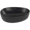 VILLEROY & BOCH Antao asymetrické umývadlo na dosku bez otvoru, bez prepadu, 510 x 400 mm, Pure Black, s povrchom CeramicPlus, 4A7351R7