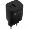 Univerzální USB nabíječka Natec RIBERA GaN 30 W, 1X USB-A, 1X USB-C, černá NUC-2141