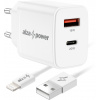 AlzaPower Compact A530 20W Biela + Core Lightning MFi (C189) 1m biely APW-CCA101-CBMFI18911W