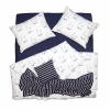 SCAN QUILT Posteľné obliečky KLASIK 8965/2 lode biele, plachetnice Bavlna 1x70x90,1x140x200 cm - možnosť úpravy rozmeru