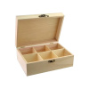 Box na čaj drevo 6 priehradok NATURAL