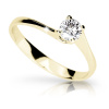 Zlatý zásnubný prsteň Danfil DF1957, žlté zlato s briliantom 63