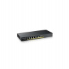 Zyxel GS1915-8EP, 8-port GbE PoE Smart hybrid mode Switch, standalone or NebulaFlex Cloud, 60 Watt 802.3at, desktop, fanless (GS1915-8EP-EU0101F)